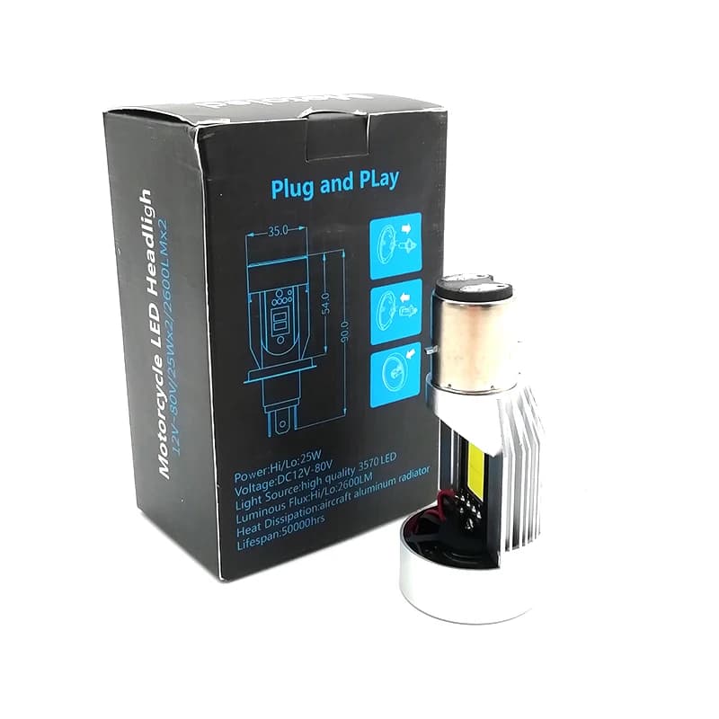 Ampoule de phare de Scooter de cyclomoteur LED 20W 12V, accessoire de lumière yeux d'ange bleus