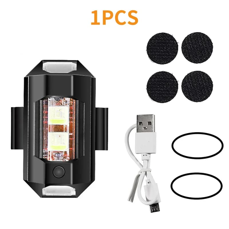 Lumières de moto Drone lumière stroboscopique USB LED Anti-Collision vélo avion nuit volant Mini cli