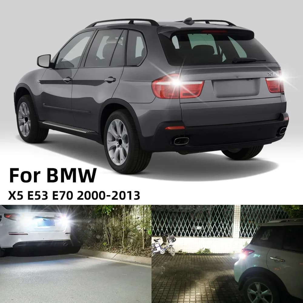 Feu de recul LED pour BMW X5 E53 E70, 2 pièces, accessoires 2000-2013 2004 2005 2006 2007 2008 2009 