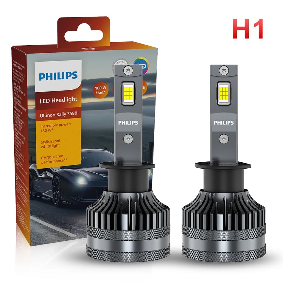 Phares de voiture Philips Ultinon Rally 3590 LED H4 H7 H11 15000LM HB3 9005 HB4 9012 HIR2 H1, haute 