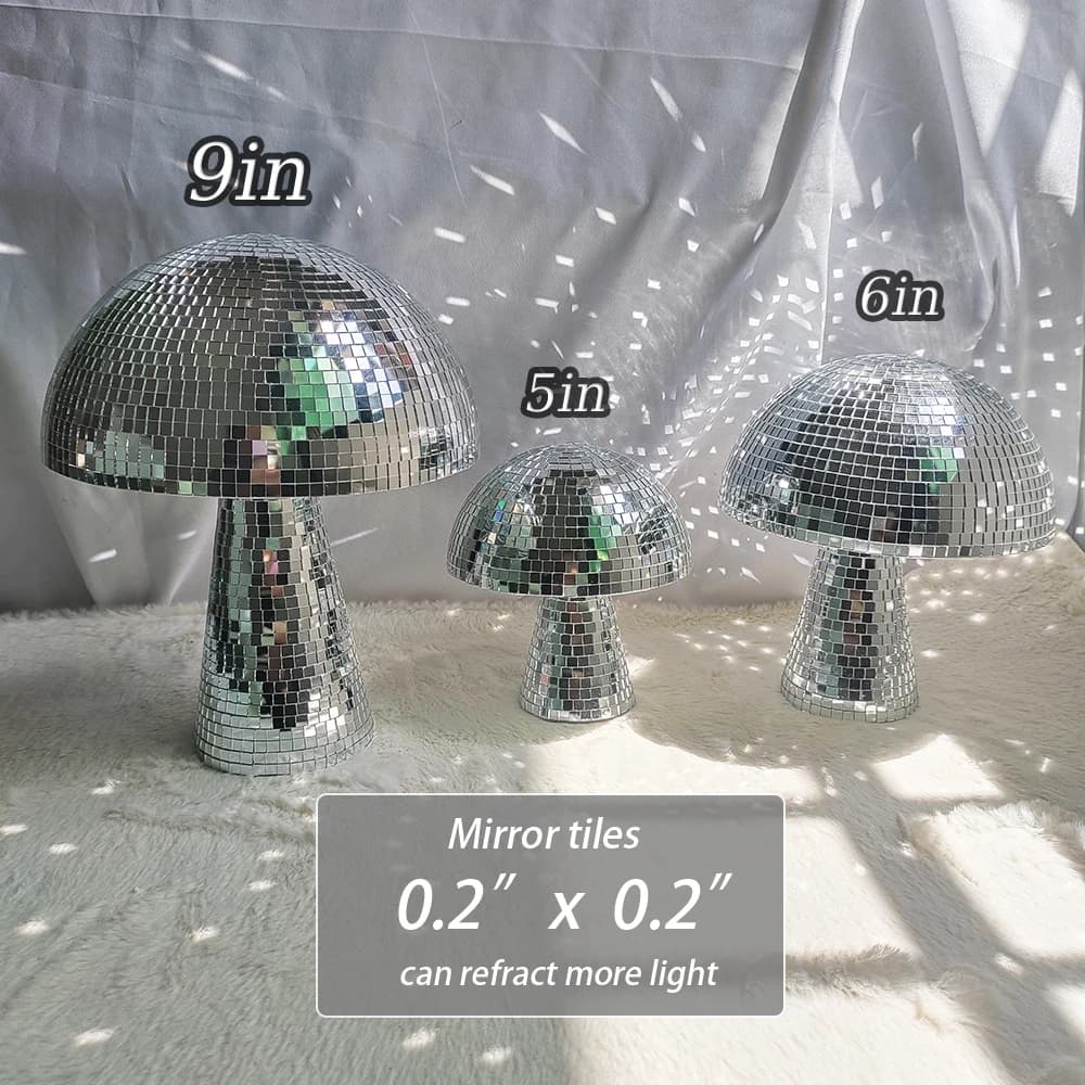 Boule Disco champignon pour décorations pour la maison décor de fête miroir boule Disco forme champi