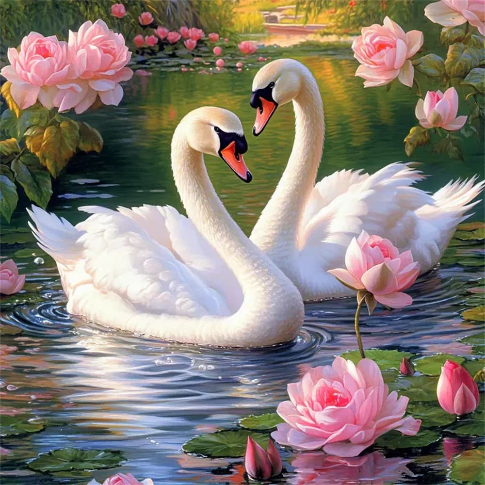 Evershine 5D bricolage diamant peinture cygne Animal plein carré rond perceuse fleur broderie lac co