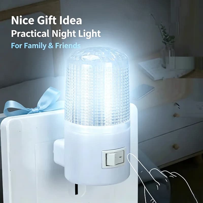 Lampe de nuit LED à brancher sur prise murale, économie d'énergie avec interrupteur, pour l'alimenta