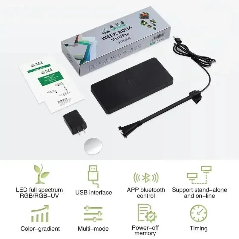 WEcavium-Mini lampe LED Aquarium, 9 Pro USB CharacterAquarium Light, Plant Grow, Full Spectrum, Guin