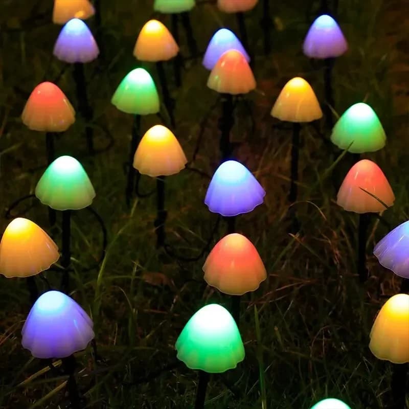 10 LED solaire champignon lumières extérieur étanche décoratif lampadaires pour pelouse jardin Patio
