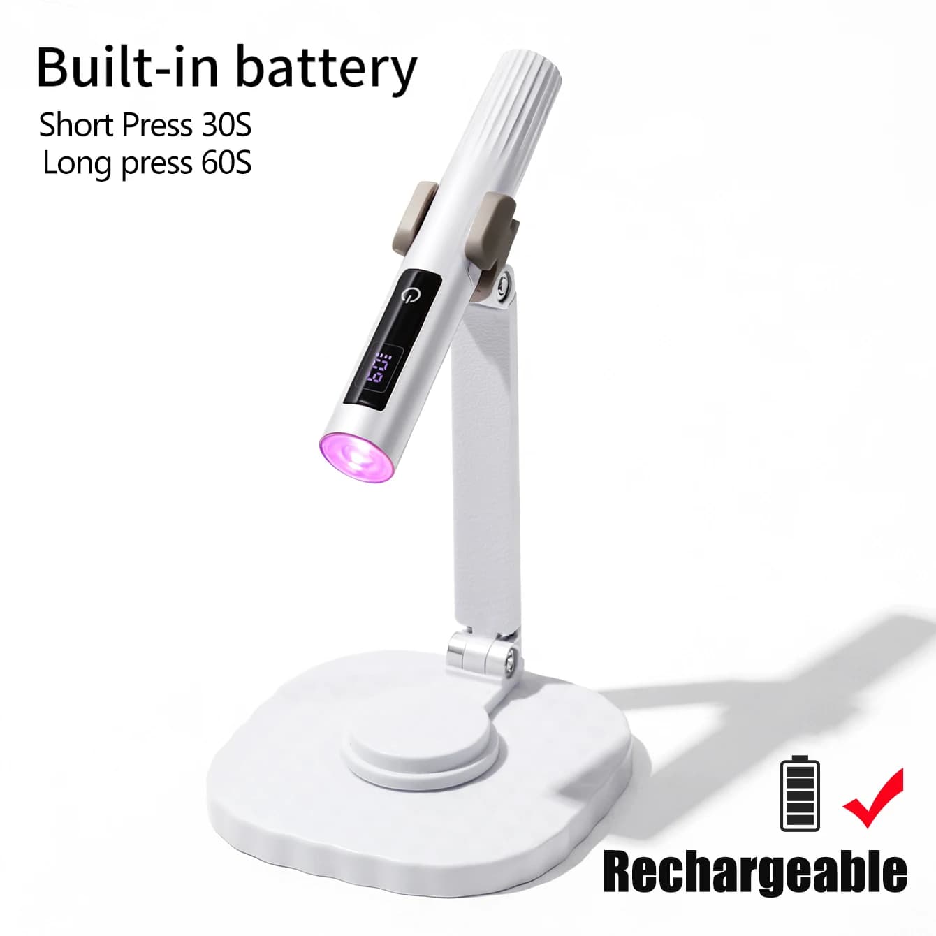 Kit Lampe UV LED pour Ongles, Séchoir Tactile Rechargeable avec Support, Lampe UV pour Séchage Rapid