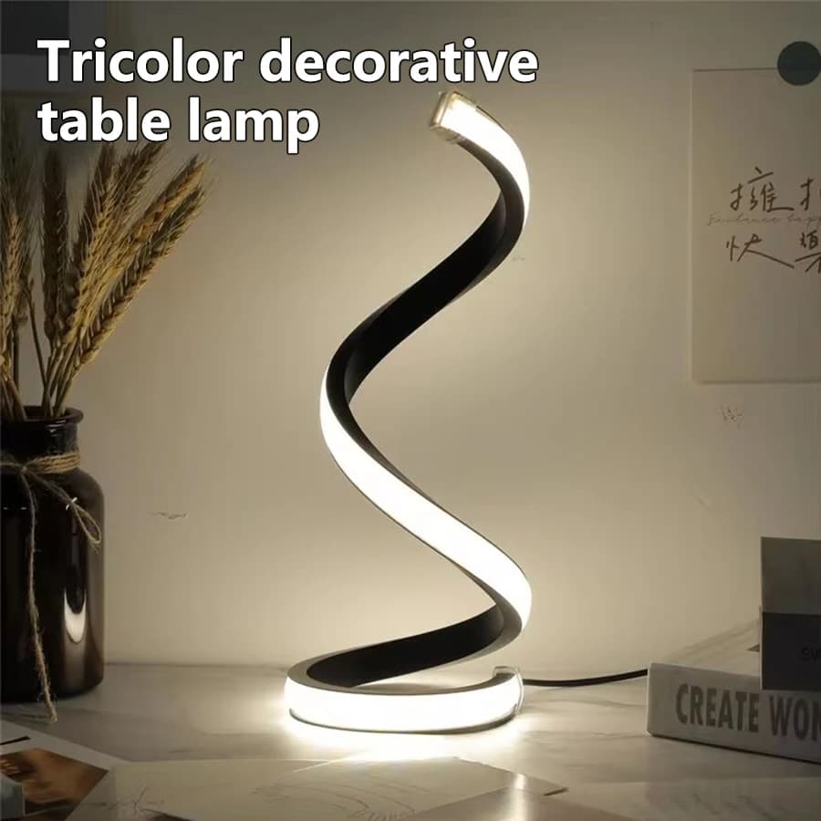 LED veilleuse spirale lampe de Table moderne lampes de chevet Dimmable lampe de nuit bureau salon ch