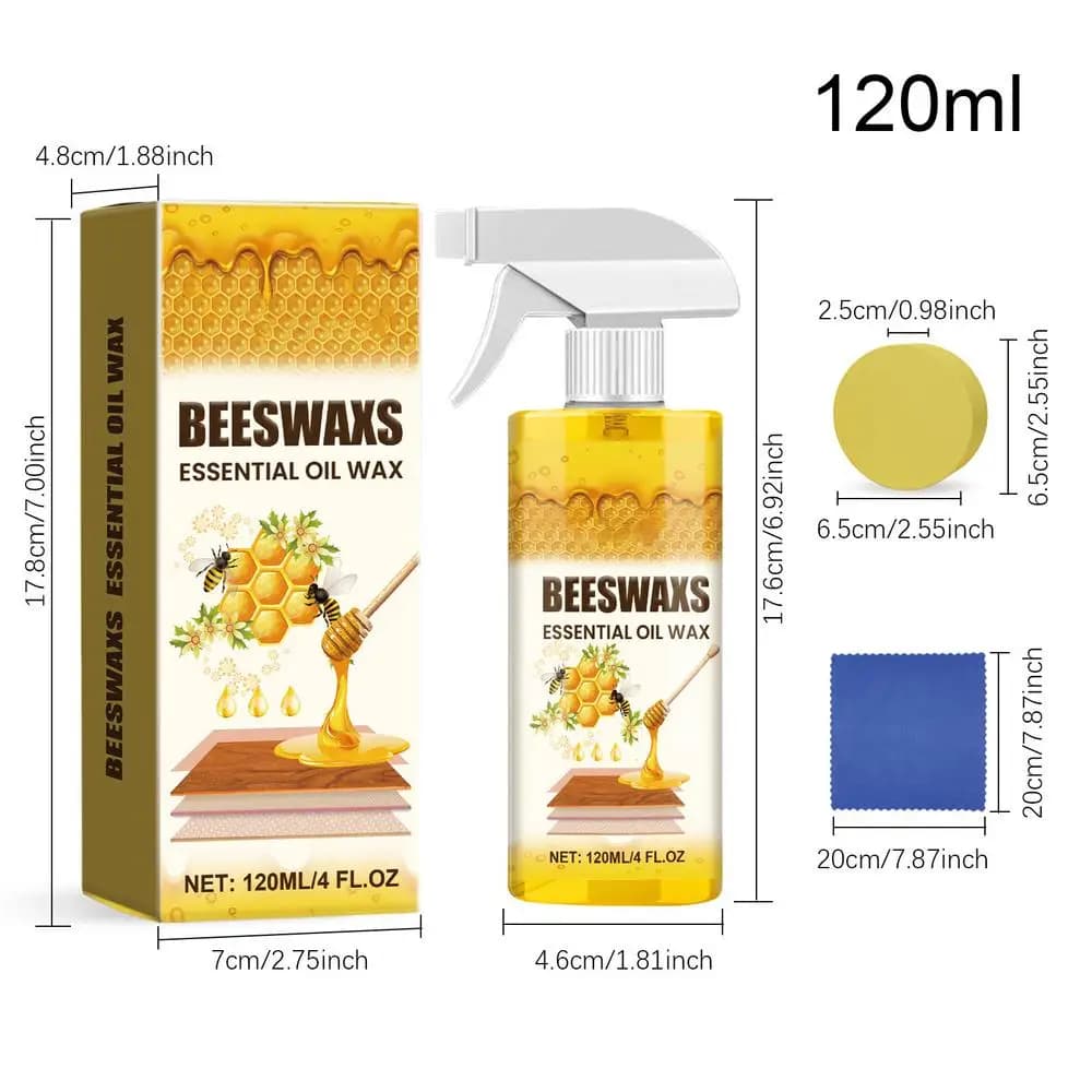 Spray de cire d'abeille pour l'entretien du bois massif, multi-usages, imperméable, résistant à l'us