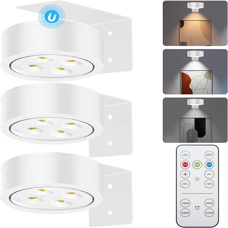 3/6 pièces photo lumières à piles magnétique Led peinture lumière avec minuterie à intensité variabl