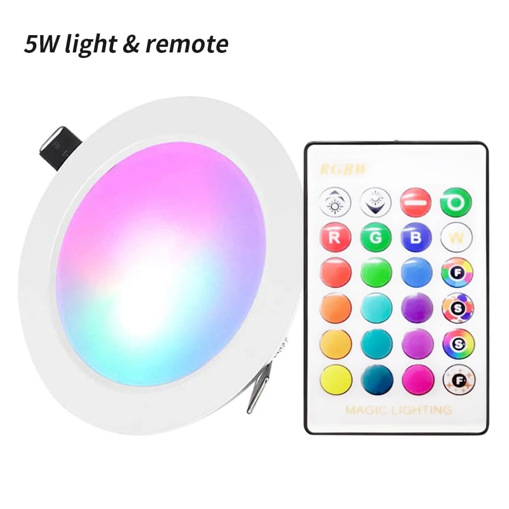 Spot Lumineux Encastrable avec Télécommande IR, Éclairage 12W, 16 Documents et 4 Modes Clignotants,