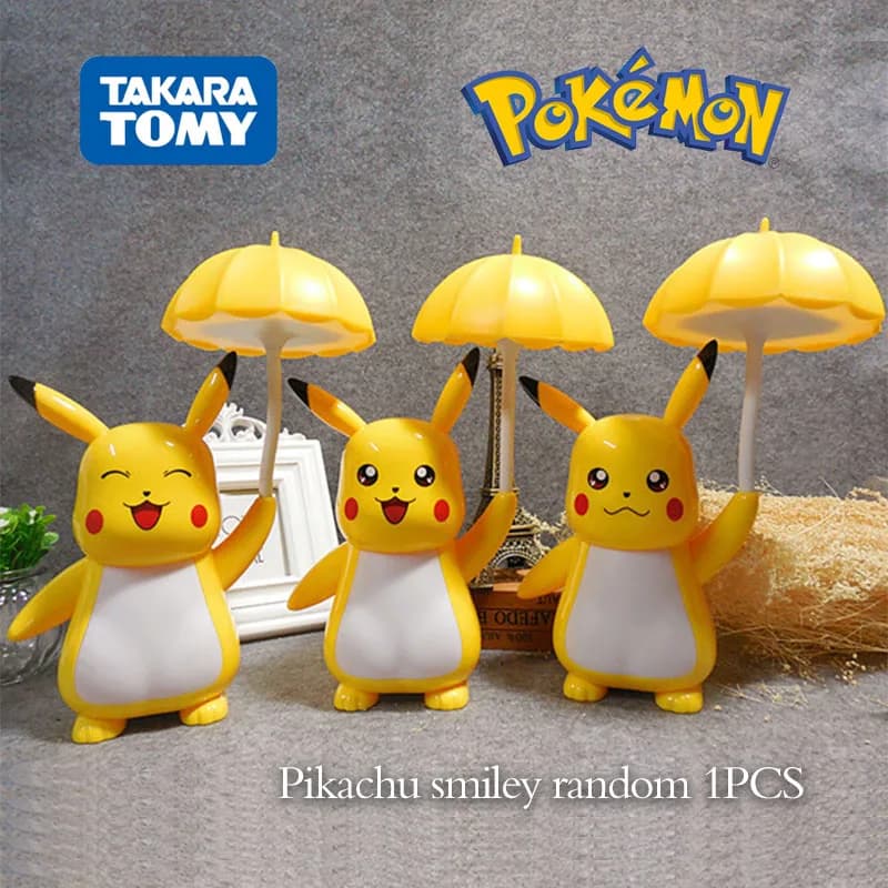 Lampe de bureau Pokemon Pikachu authentique, 3 vitesses, lumière réglable, chargeur USB, Protection 