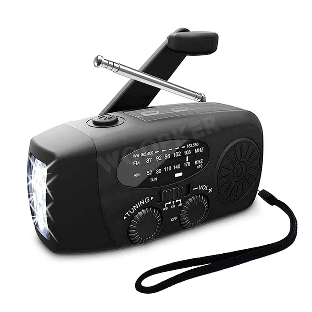 Mini radio solaire AM/FM/NOAA, dynamo, lampe torche LED, étanche, utilisation en extérieur, radios m