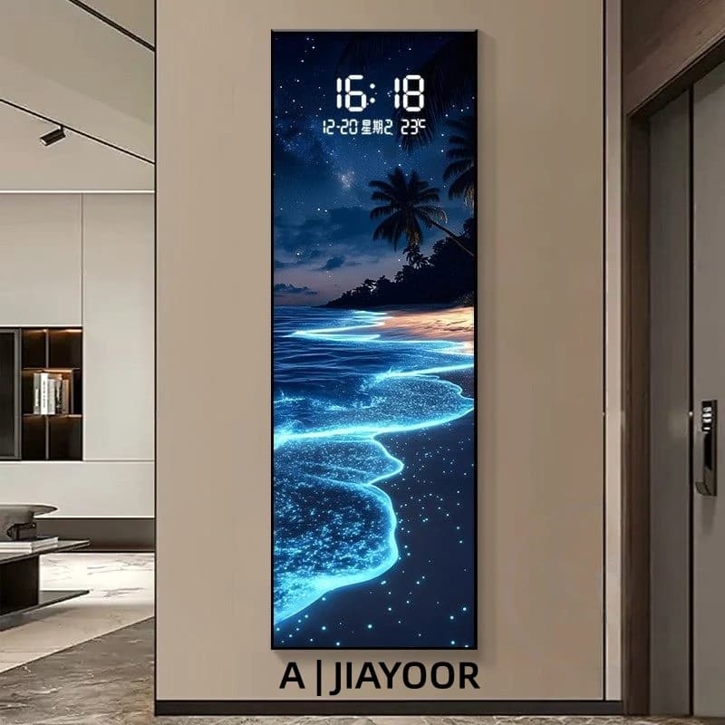 Horloge électronique moderne mur LED lampe pour salon entrée couloir étude hôtel avion peinture déco