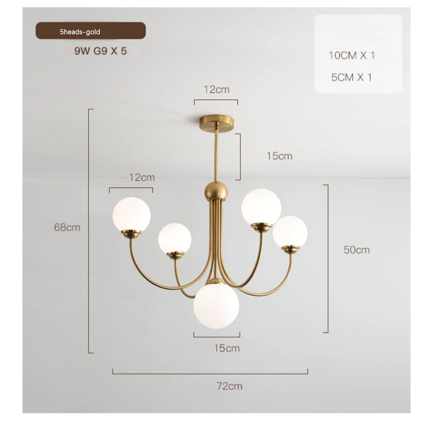 Lampe à suspension en verre nordique lustre en or français pour salon restaurant chambre style crème
