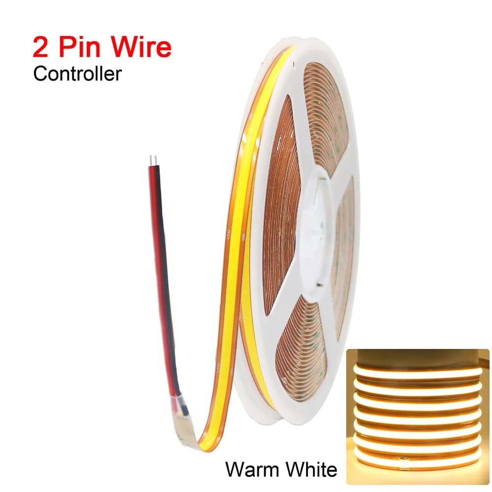 Bande LED COB à découpe libre 528/720 LED 12V 24V 5m 10m 20m Ruban lumineux flexible 3000K 4000K 600