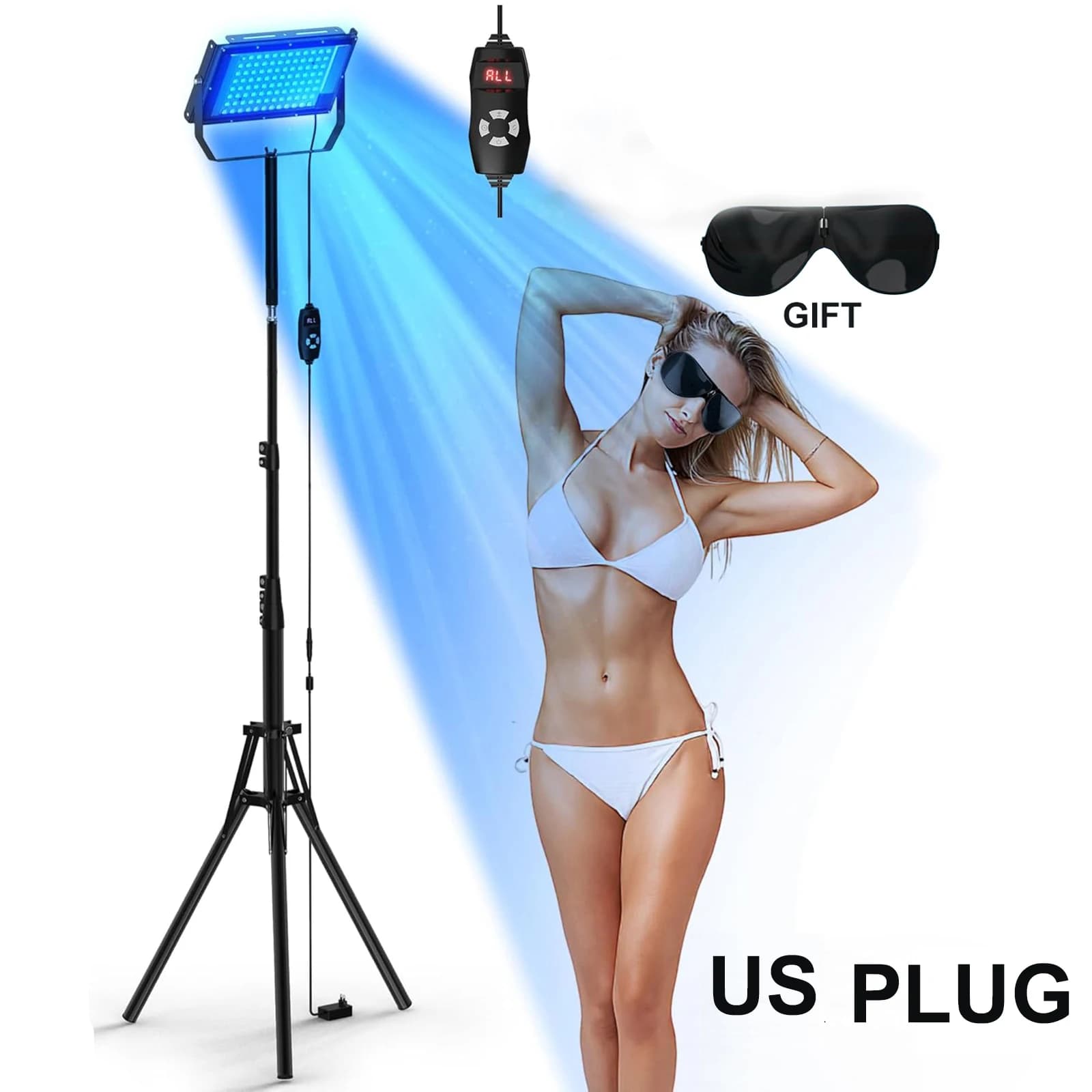 NOUVELLE Lampe de bronzage ultraviolette 50W, lampe de solarium sur trépied pour le bronzage du corp