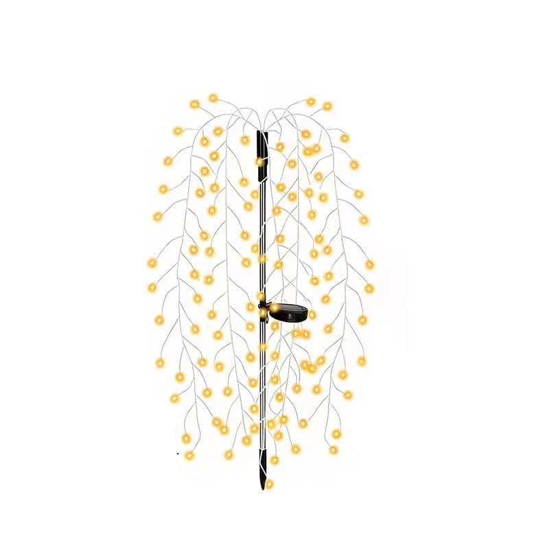 Guirlandes solaires LED flexibles en forme de saule, étanches, pour extérieur, effet feu d'artifice,