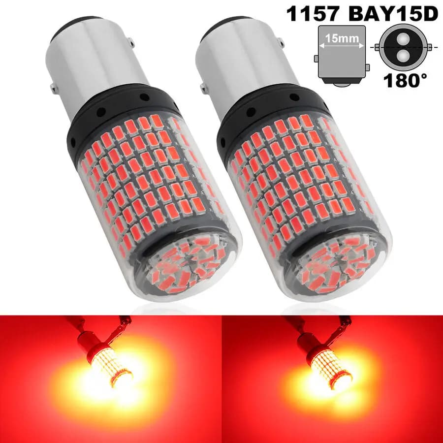 2x 1157 BAY15D LED Canbus 144 SMD feux de recul de frein de voiture ampoules de feu arrière.