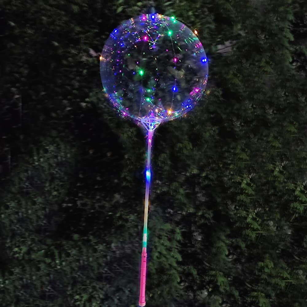 1/5/10/20/30 pièces LED éclairer BoBo ballons colorés 3 niveaux clignotant poignée 20 pouces bulle b