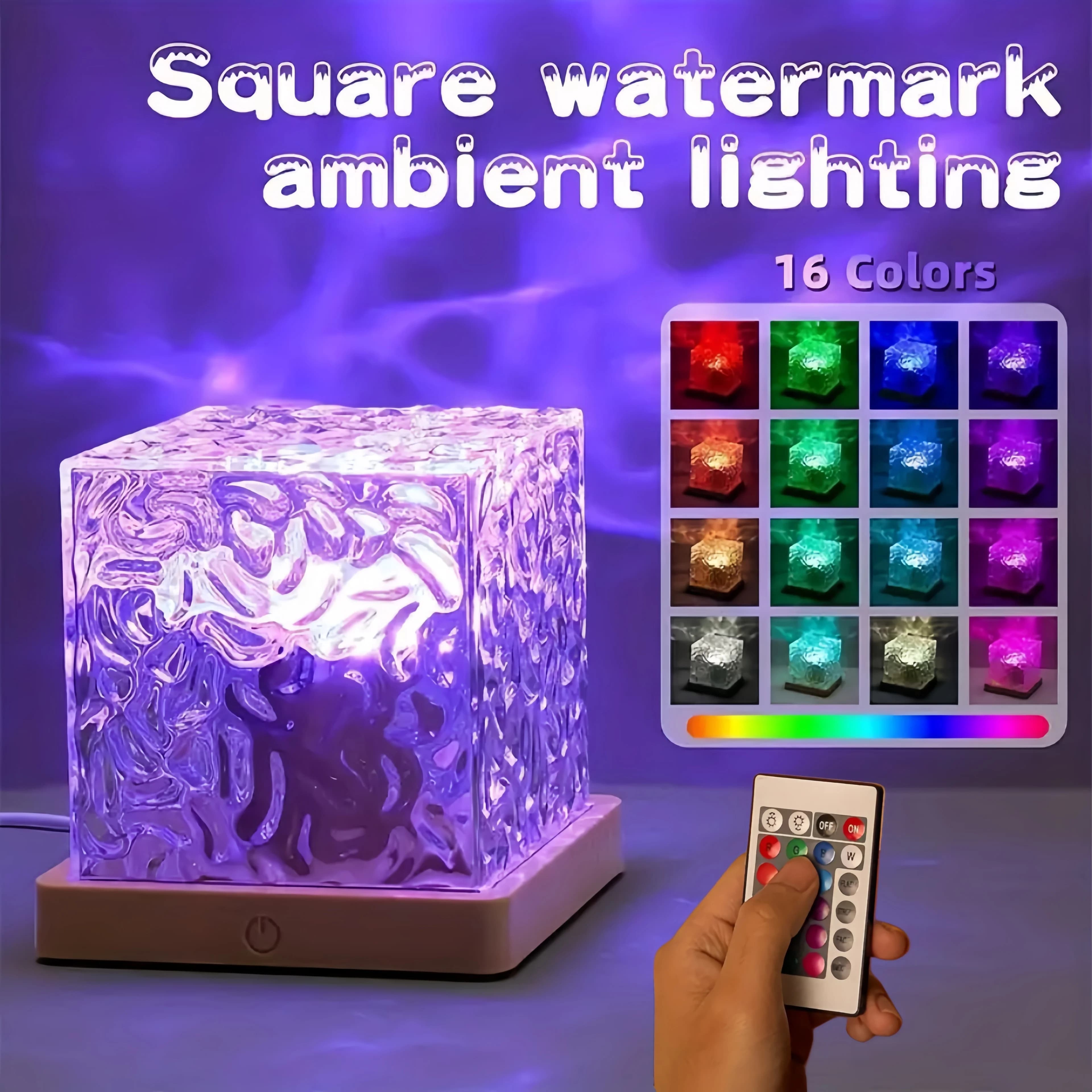 Vague d'océan Aurora projecteur lumière USB à distance RGB ondulation de l'eau 16 couleurs veilleuse