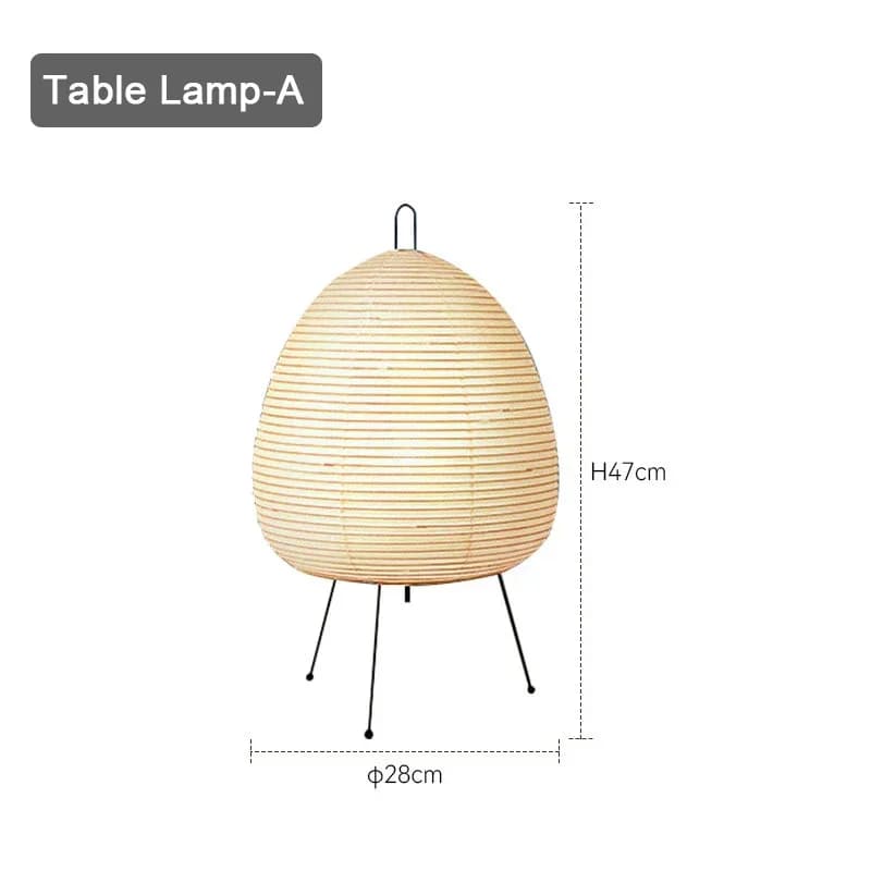 Lampes de sol LED en papier de riz de style japonais rétro Noguchi, trépied, art, tricotées à la mai