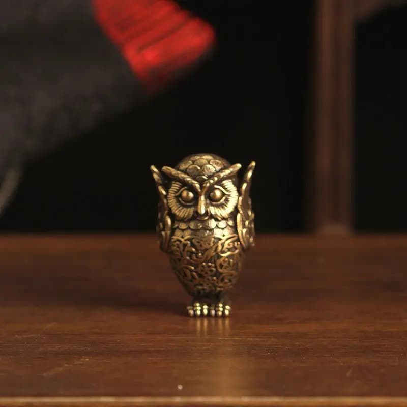 Statue de hibou Vintage en laiton, 1 pièce, décoration d'étagère, revêtement d'oreille, Sculpture an