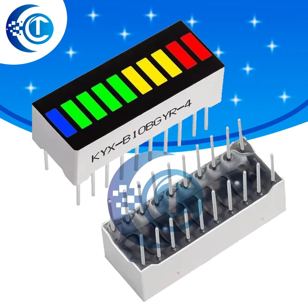 Barre lumineuse LED à segments numériques multicolores – Tube plat super lumineux à 10 grilles B10BR