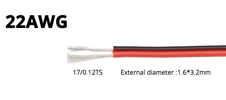 Fil électrique 5m 10m 20m 30m 2 broches, 18AWG 20AWG 22AWG corde 2468, câble d'extension pour bande 