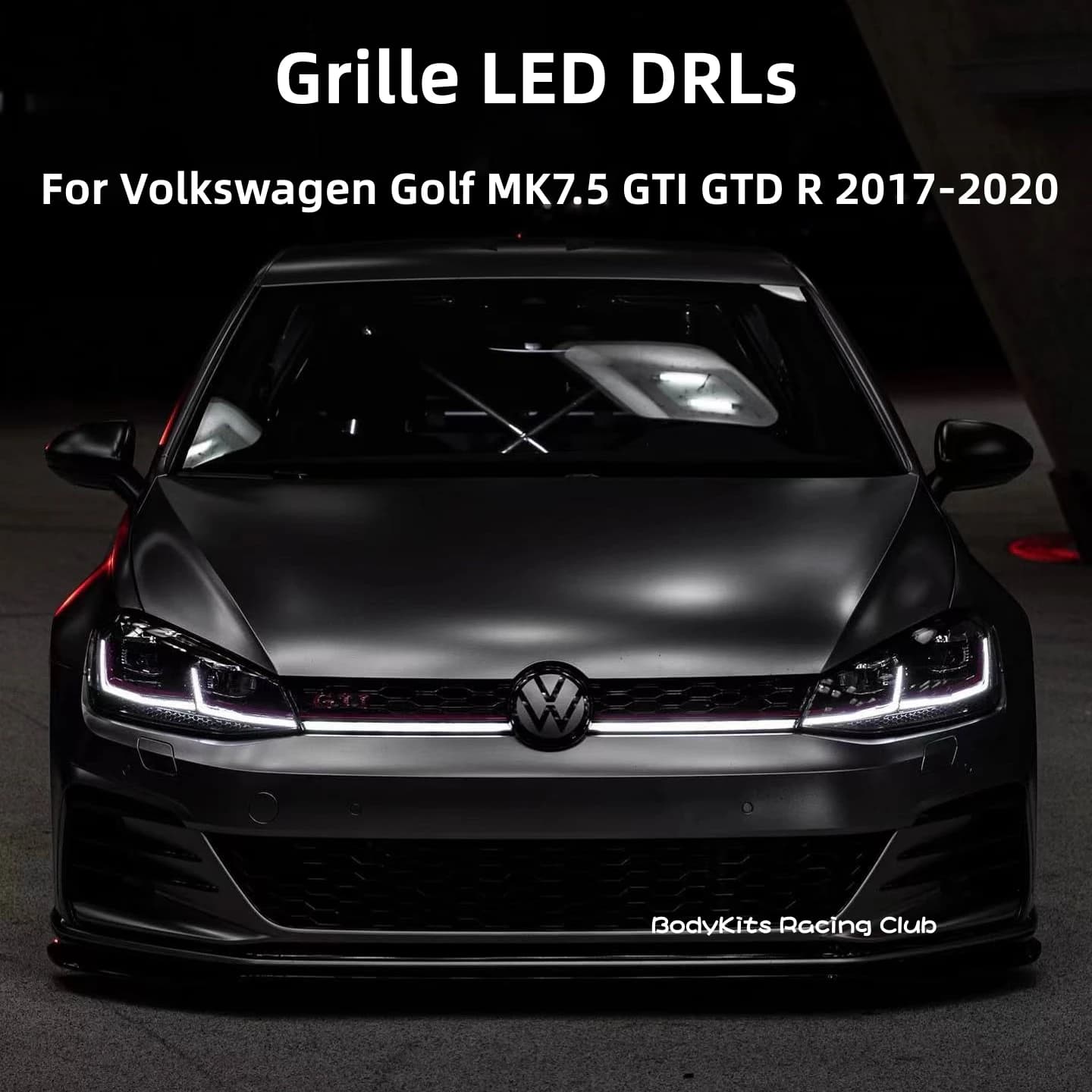 Pare-chocs avant LED calandre lumières DRL feux de jour pour Volkswagen Golf MK7.5 GTI GTD R 2017-20