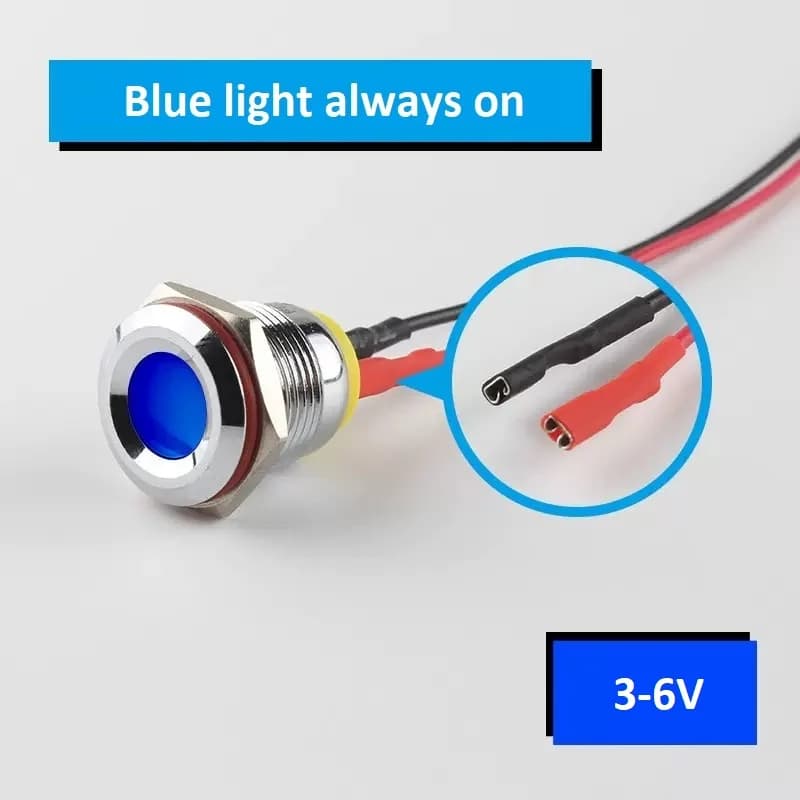Lampe indicatrice étanche en métal de 16 mm, rouge, blanc, vert, bleu, lampe indicatrice d'avertisse