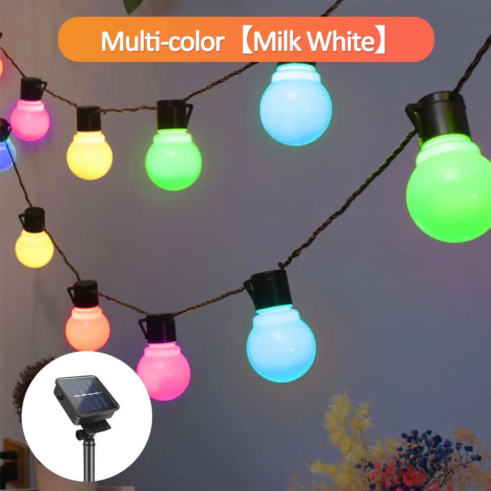 Mexllex G50 LED guirlandes lumineuses extérieur, Globe chaud/coloré ampoule étanche scintillant noël