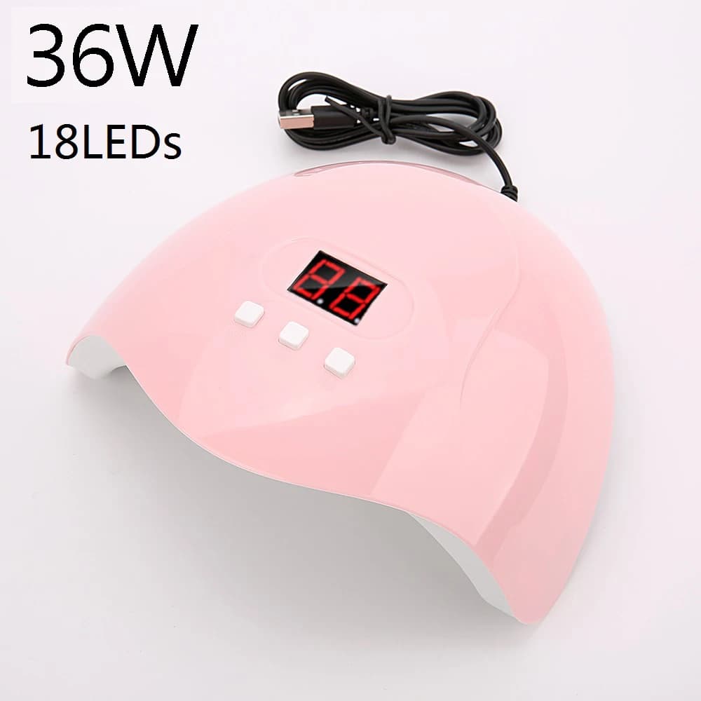 Sèche-ongles avec 18 lumières LED, lampe UV, durcissement du vernis à ongles, gel, glace, capteur au