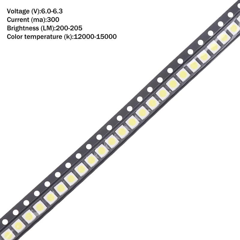 100 pièces 3030 2W puce LED-3.0-3.4V/6.0-6.4V 94LM blanc froid pour remplacement de rétro-éclairage