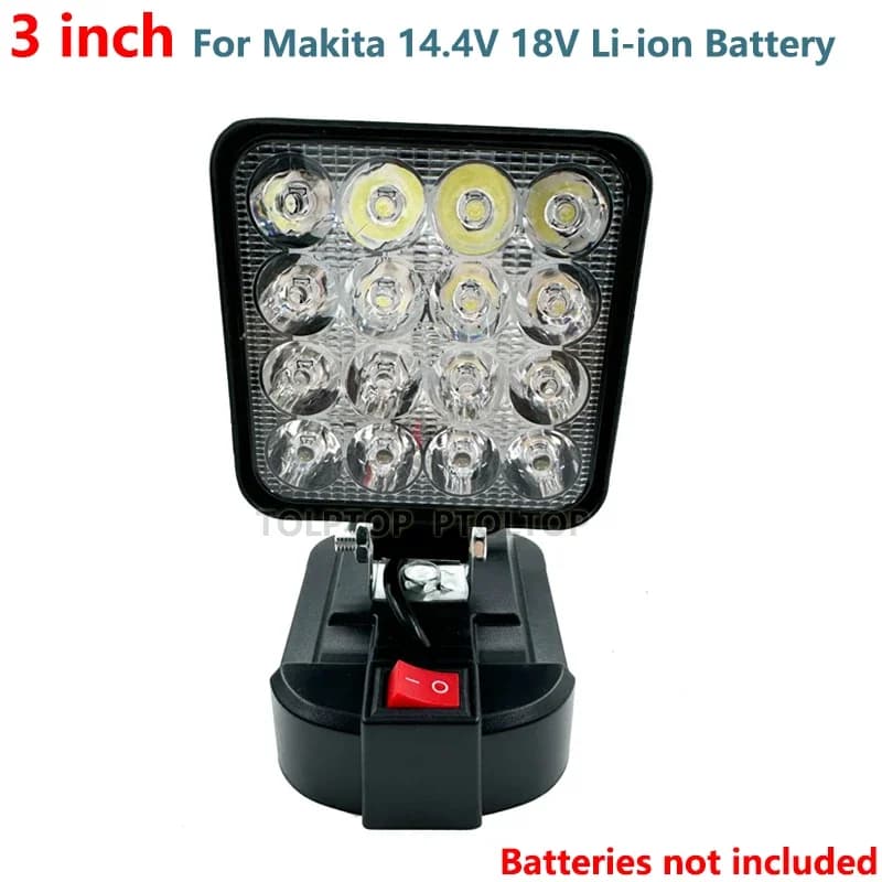 Lampe de poche LED 3 pouces pour Makita/Dewalt/Milwaukee, batterie 18V, projecteur d'urgence Portabl