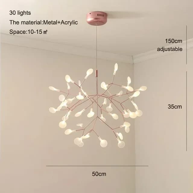 Nordique luciole Led plafond lustre Heracleum suspension pour cuisine salon chambre hôtel or Rose an