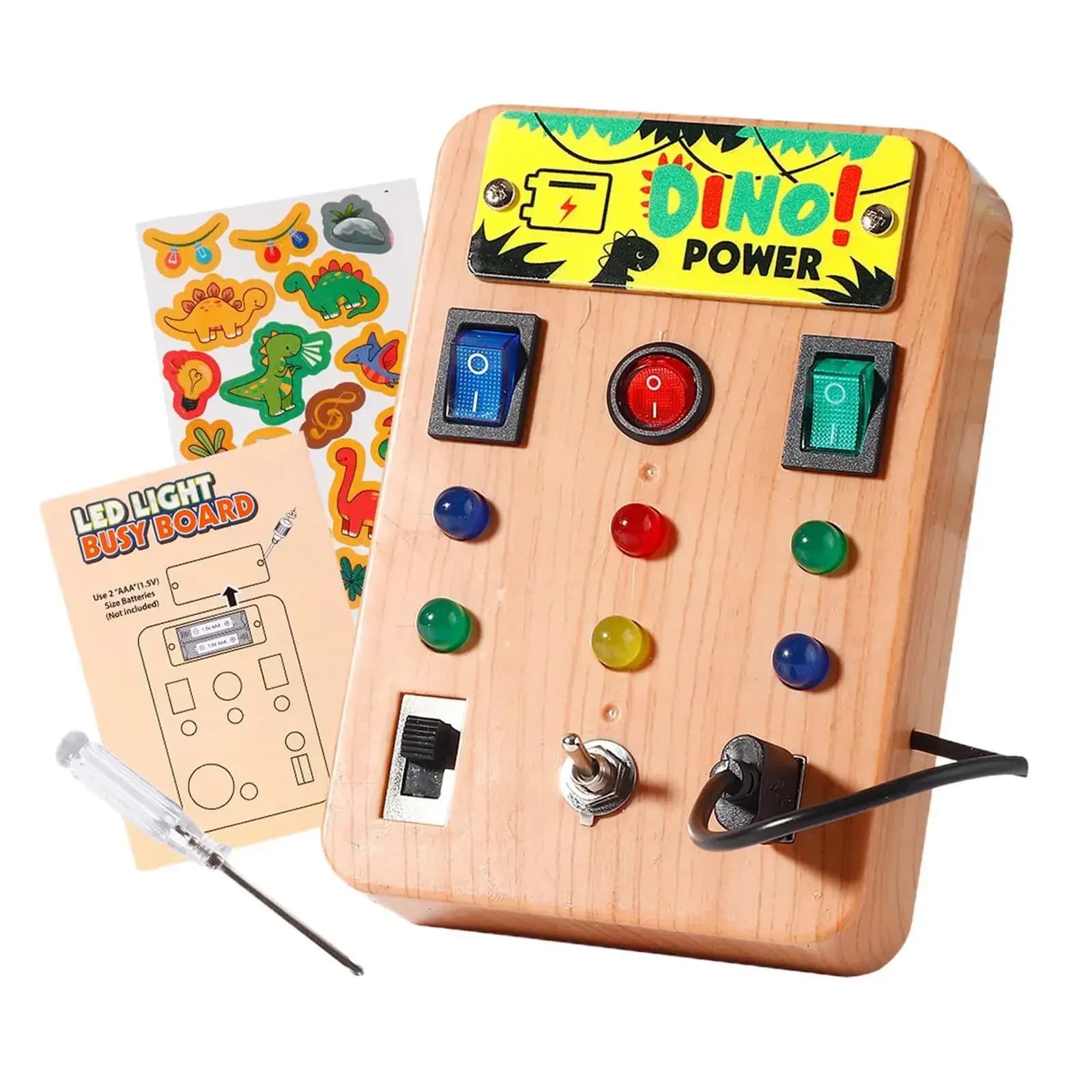Planche lumineuse LED Montessori pour enfants, interrupteur de simulation, panneau d'alimentation, b