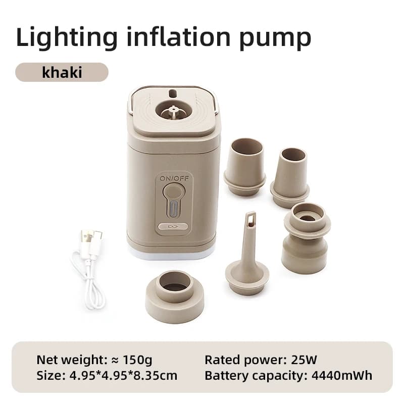 Mini pompe gonflable électrique 3 en 1 avec lumières, compresseur d'air sans fil, gonfler, dégonfler