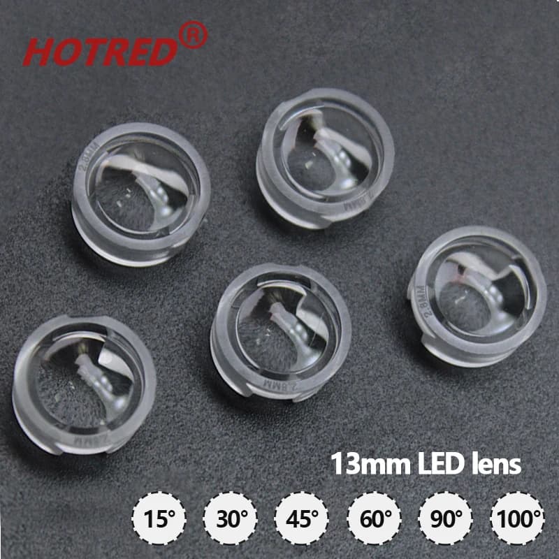 Lentille LED 13mm 1W 3W 5W, réflecteur de puce haute puissance, support gratuit de lumière pour plan