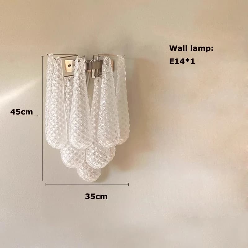 Lustre intérieur français en verre de Murano européen, art déco, E14 LED, luminaire suspendu pour vi