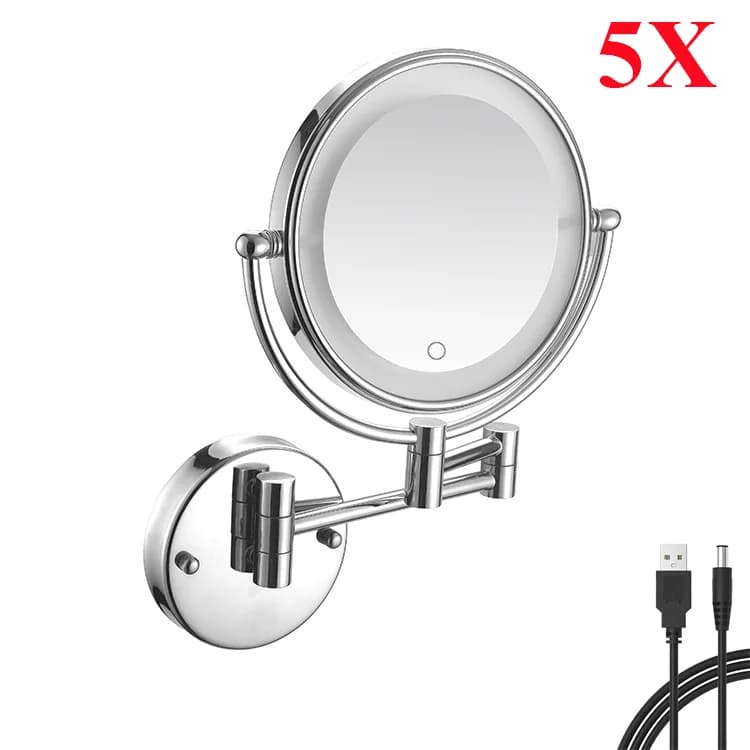Miroir de salle de bain tactile, grossissant 10X, lumière murale tactile sur Led, miroir de maquilla