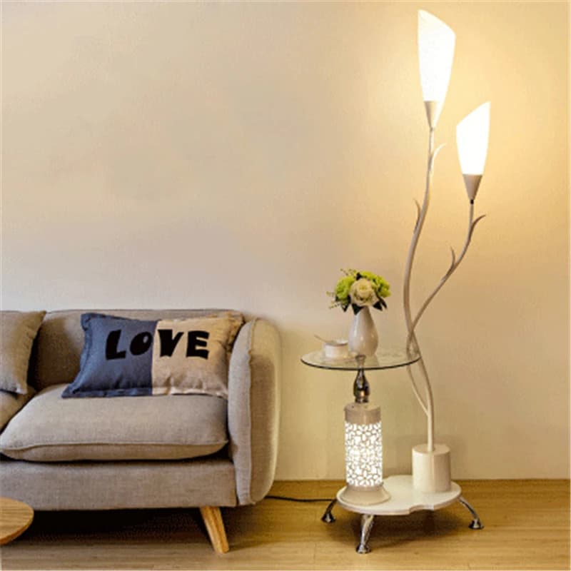 Lampadaire LED E27 nordique moderne, design floral, pour salon, chambre, bureau, lampe de table, déc