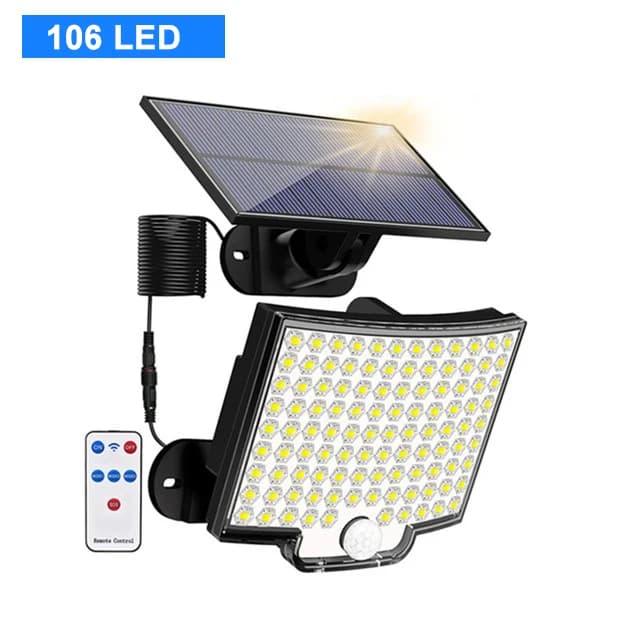 106LED lumières de sécurité solaires en plein air 3 Modes étanche capteur de mouvement solaire appli