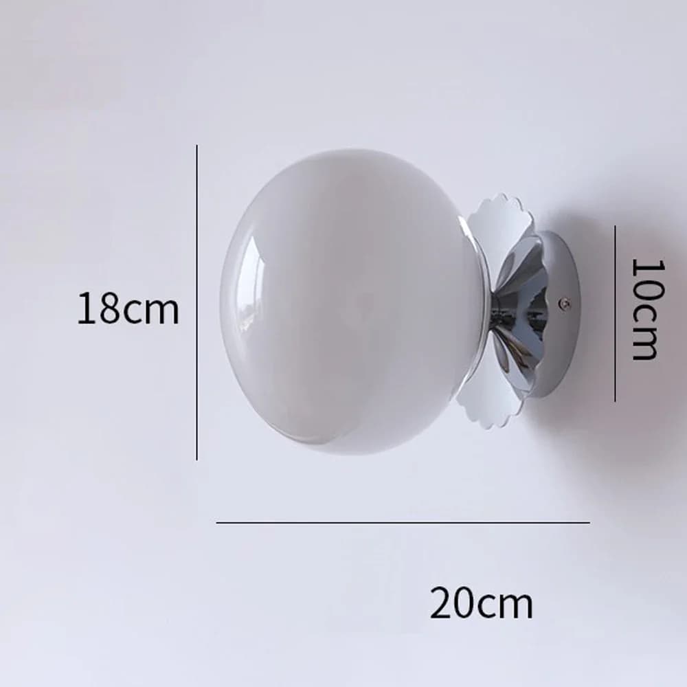 Applique murale LED en verre boule rose minimaliste, lumière de décoration pour chambre à coucher, c