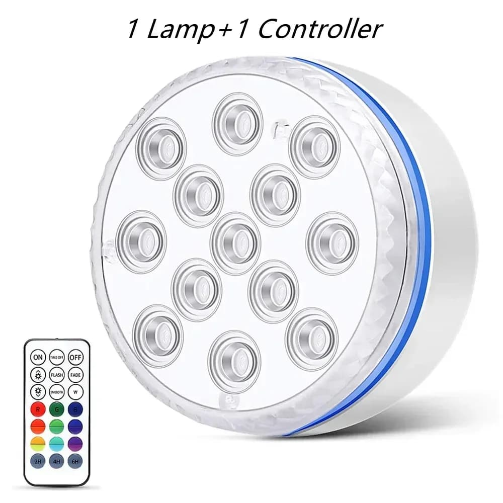 Lampe Sous-marine SN à 13LED avec Télécommande, Éclairage Lumineux RVB, IP68, pour Piscine, Aquarium