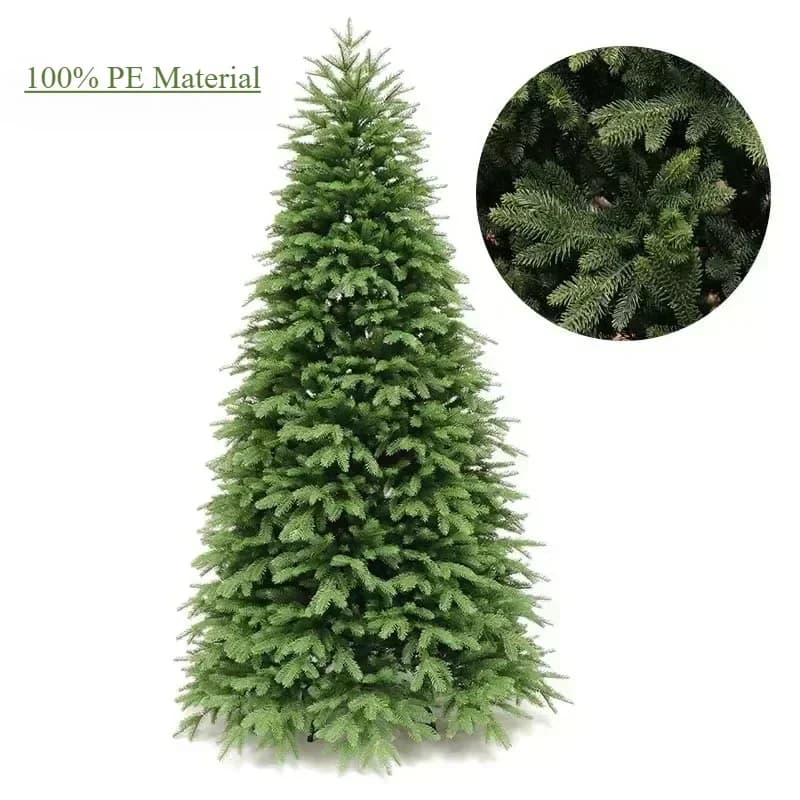 Arbre de noël artificiel 100% PE, cryptage, grand arbre de noël vert de haute qualité, 120cm-210cm, 