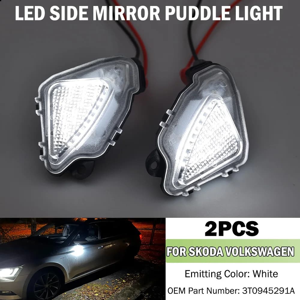 2x Feux de courtoisie LED sous rétroviseur pour Skoda Kodiaq Karoq Octavia 5E Saloon/Estate Superb e
