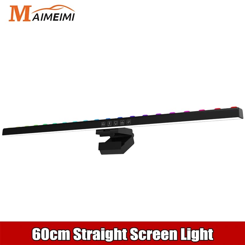60cm lampe de bureau lumière LED RGB incurvé droit ordinateur moniteur écran suspendu barre lumineus