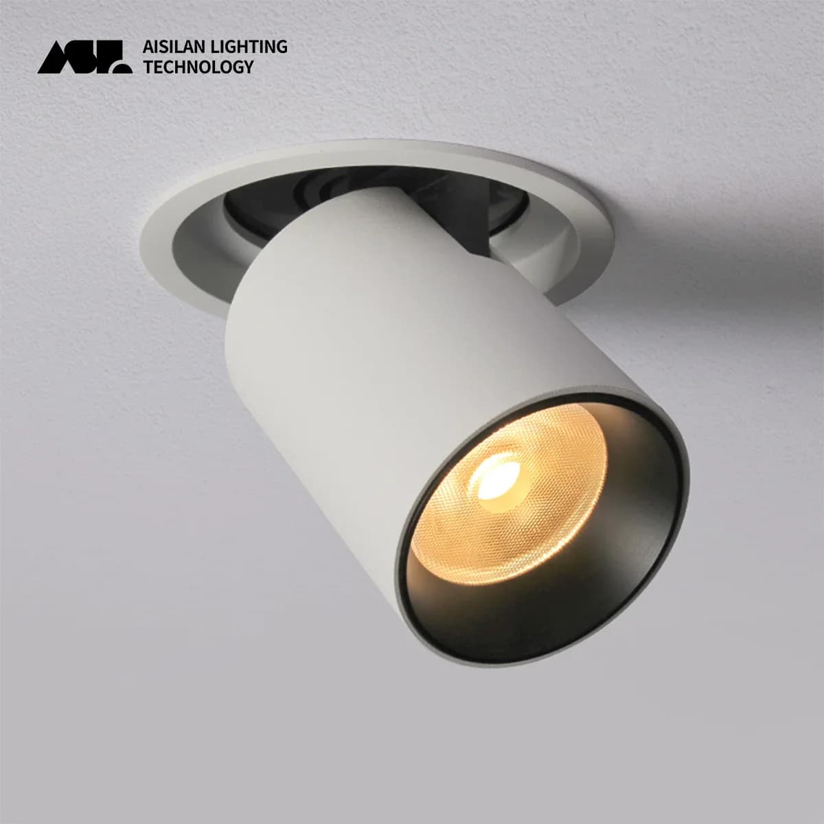 Aisilan-Spot de Plafond LED Rond, Extensible, Rotatif, Pliable, Encastré, COB, Lampe pour Cuisine et