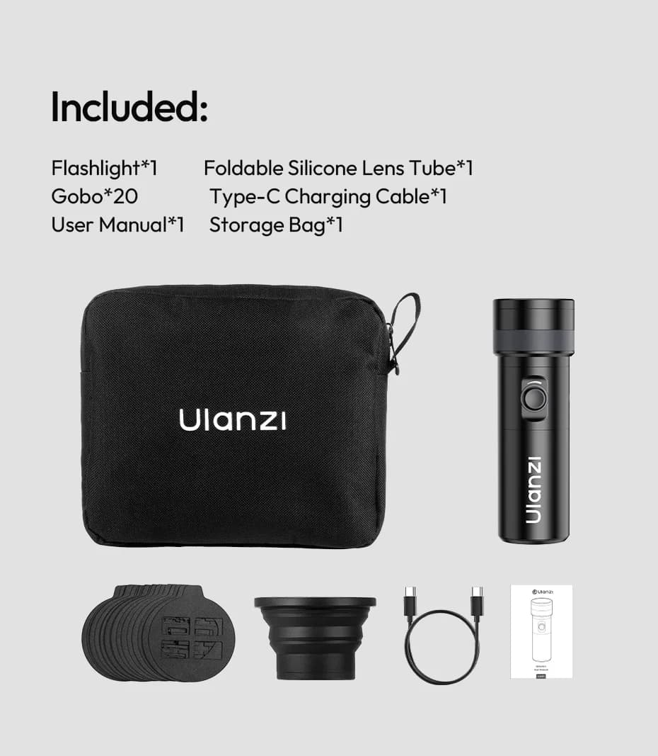Ulanzi LM01 lampe de poche pour photographie 4 couleurs RGB Zoomable lumière de coucher de soleil lu