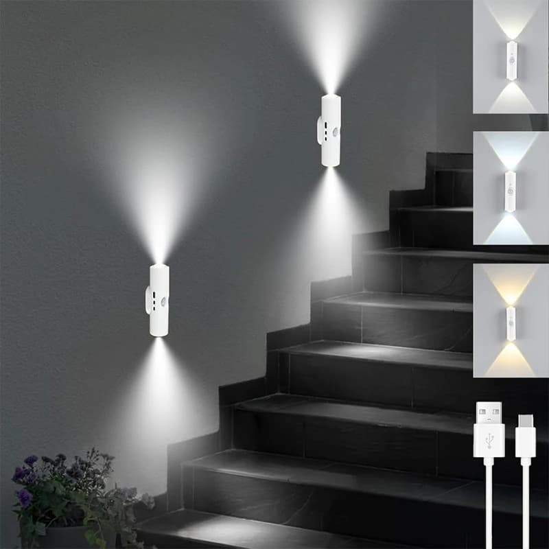 Lampe de nuit murale portable, lampe LED magnétique rechargeable par USB, veilleuse à capteur de mou